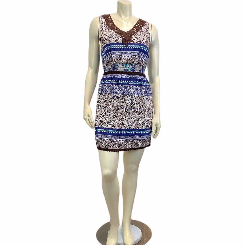 Y2K Vintage LOTS OF LOVE Women Sz XL Sleeveless Empire Waist Dress Capsule